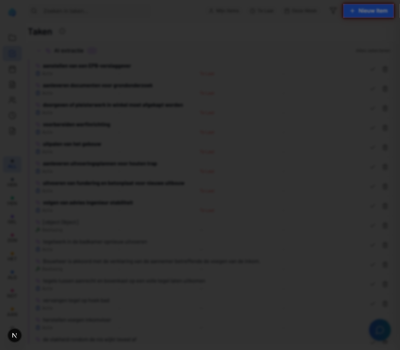 New Item button highlighted