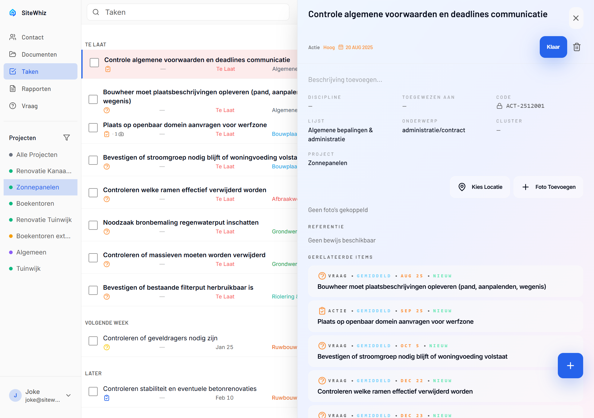 Photo capture in item detail