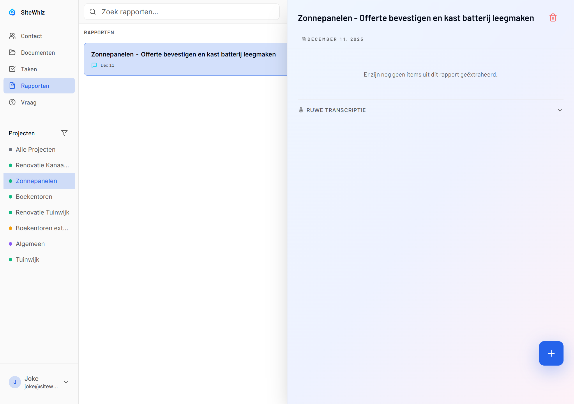 Rapport Detail Mobiel